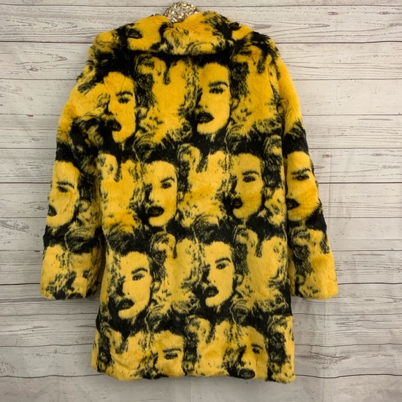 guess pia faux fur coat